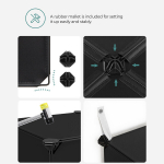 Riiul, SONGMICS Plastikust Steckregal, 125x31x125 cm, Must.