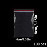 100tk T&otilde;mblukuga Plastikust Kotid, Suletavad L&auml;bipaistvad Kotid, 6*8 cm/2,36*3,15 colio