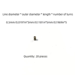 SUS304 Roostevaba Teras Survevedru: 0.5mm Traadi L&auml;bim&otilde;&otilde;t, 3mm V&auml;lisl&auml;bim&otilde;&otilde;t, 5-100mm Pikkused, 20 Tk Kohta.