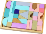 Puidust klotside komplekt raamiga EcoToys, 31 tk