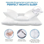 Kahekihiline k&uuml;lili magamise padi, ortopeediline kaelale.