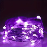 1tk Led Vasktraadi Lambikett, Patarei Karbiga, Dekoratiivvalgustus., Violetinė