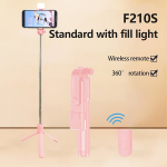 Selfie pulk (Selfie stick) Kompaktne Kokkupandav Statiiv Ja Selfiepulk Tugeva T&auml;itevalgusega - Universaalne Juhtmevaba Pult Android/iPhone jaoks., Rožinis