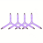 4tk Komplekt Voodilinade Kinnitused Reguleeritav Kudumisrihma Klip Holder, Violetinė