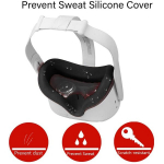 Tahvelarvuti, e-lugeri tarvikud, VR silikoonmask &ndash; Oculus Quest 2 n&auml;opadi, higikindel, pestav, valgust blokeeriv kate, must