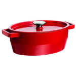 PYREX Slow Cook oval casserole - 3,8 L - Red - All heat sources including induction