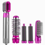 5 In 1 Juukse Kuivati Harja Kuum &Otilde;hk Styler Multi-Function Auto Juuksiver Juuksiver V&otilde;imas Soojusharja K&otilde;igile Juuste T&uuml;&uuml;p Aega_Rose Red, Rose Red