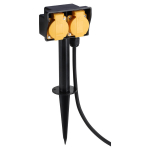 Maandusega pikendusjuhe &otilde;ue, 2 pesaga, 3 m, must