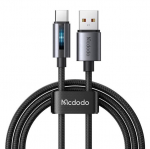 MCDODO USB-C kiirlaadimiskaabel Samsungi Xiaomi Type-C telefonile, 6A, 100W, 1M, LED