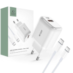 USB C kaabli ja valge v&auml;rvi v&otilde;rgulaadija