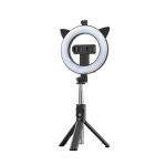 Selfie pulk (Selfie stick) Selfie Stick - with detachable bluetooth remote control, tripod and ring lamp - P20D-4 Black