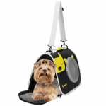 Kassi, k&uuml;&uuml;liku ja koera transpordikott Springos PA0234 kuni 10 kg, 24 x 40 x 24 cm, must-kollane-hall