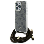 Guess GUHCP16LHC4SEW iPhone 16 Pro 6.3" brązowy|brown hardcase Crossbody Cord 4G Print