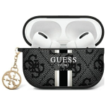 Guess GUAP2P4RPSK AirPods Pro 2   (2022|2023) cover czarny|black 4G Printed Stripes Charm