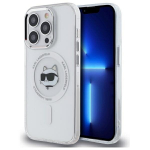 Karl Lagerfeld KLHMP13LHLSCHH iPhone 13 Pro 6.1" biały|white hardcase IML Metal Choupette Head MagSafe