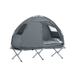 SoBuy Enmanst&auml;lt Campings&auml;ng med t&auml;lt T&auml;lts&auml;ng med sovs&auml;ck luftmadrass och tillbeh&ouml;r gr&aring; OGS32-HG