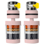 Veefiltrid ja veepuhastusseadmed, segisti veefiltri komplekt (2 tk) &ndash; 360&deg; p&ouml;&ouml;rlev puhasti k&ouml;&ouml;gi- ja vannitoakraanidele, roosa