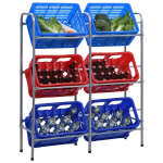 vidaXL hoiuriiul 6 kastile, h&otilde;bedane, 96 x 33 x 116 cm, teras