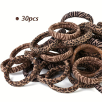 10/20/30/50tk Naiste Mood Leopard Stiilis Pehmed Juuksekummid Elastsed Kahjustamata Paksudele Juustele 5 V&auml;rvi., 30 vnt