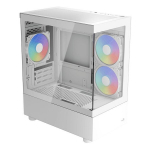 Aerocool korpus Viewport Mini V2 ARGB (valge, Tempered Glass x 2)