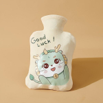 Veega T&auml;idetav Soojaveekott Eemaldatav Pestav Plush Kate, 038 Lucky Little Green Dragon-geltonas