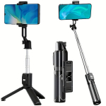 Telefonihoidja Mobiiltelefoni Selfiepulk Traadita Puldiga, Nutitelefoni Statiiv 360&deg; P&ouml;&ouml;rduv. , Juoda