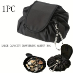 1 tk Must Pingutusn&ouml;&ouml;r Kosmeetika Kott, Kerge Reisi Korraldaja Helmega Rihmaga.