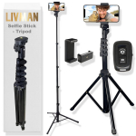 Multifunktsionaalne selfie-pulk ja statiiv puldiga LIVMAN Y050, 1,55m