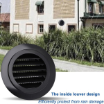1tk 10.16 cm Soffit Ventilatsiooniv&otilde;re Sisseehitatud V&otilde;rgusilmaga, Must &Uuml;mmargune Ventkate 4tk ABS Katiku Kate. , Juoda