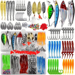 88/108/130/360tk T&auml;ielik Kalastustarvete Komplekt: Voblerid, Spinnerbaitid, Plastikussid, Jigid, Pealmised Landid Forellile, Bassile & L&otilde;hele , 108vnt jaukų rinkinys