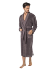 Satiin meeste hommikumantel puuvill-bambus, Boho Brown, kastis