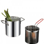3L/100oz Roostevabast Terasest Friteerimispott Koos S&otilde;elkorviga Induktsioonpliidile., 100oz/3L puodas + kepimo krep&scaron;elis + klipas