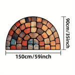 Libisemiskindel Kristallvelvet Pol&uuml;ester Uksematt - V&auml;rviline Kiviprint Poolring Sisustavaip, 90x150 cm