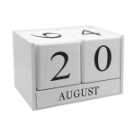 3D Vintage puidust kalender valge