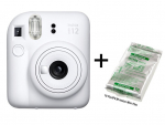 Kiirkaamera Fujifilm Instax Mini 12 (savi valge) + 10 Fujifilm Instax Mini Film (l&auml;ikiv) (v&auml;rv)