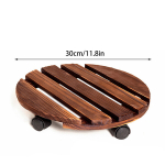 Karboniseeritud puidust lillepoti alus, 30 * 30 * 6,5 cm &uuml;mmargune mobiilne kandik, t&auml;ispuidust alus universaalse rattaga, kergesti teisaldatav, vastupidav ja stiilne