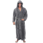 Hommikumantlid meestele, Resort Hotel Home Spa Terry hommikumantel Fliisist hommikumantel pika kapuutsiga_grey_XL