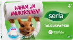 Majapidamispaber Serla Orava 4rulli pakis, 2kihiline, valge, Household apper Serla Orava 4 rolls/pack, 2-layer, white