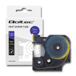 Toru termokruvitud printeritele dymo d1/dm1 12mm*1.5m kollane must print Qoltec.