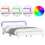 kaheinimese voodi，t&auml;iskasvanu voodi，LED-tulede ja peatsiga voodiraam, valge, 140 x 190 cm CFE2084895