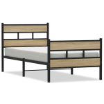 &uuml;heinimese voodi，t&auml;iskasvanu voodi，metallist voodiraam ilma madratsita Sonoma tamm 75x190 cm CFE8218981