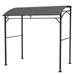 Outsunny grillpaviljon 215 x 150 x 220 cm Vetth&uuml;lgav aiapaviljon kumera katusega, aiamajake konksudega, BBQ paviljon, aiatelk grilltelk, aiatelk grilltelk peotelk aiapeo piknikuks BBQ, tumehall, Tamsiai pilka