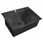 Roostevabast terasest valamu D6045HB BLACK koos sifooniga