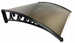 Ukse varikatus Metal-gum, 150x80 cm, must/pruun