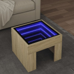 kohvilaud，tugitoolilaud，diivanilaud LED-tuledega, Sonoma tamm, 40x40x30 cm CFE976128