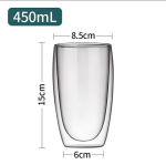 Topelt seinaklaasi kohvitass - 350 ml, 3 tk.
