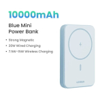Akupank Ugreen 20W magnetiline kaasaskantav aku 10000mAh iPhone 15 Pro max - 10000mAh sinine