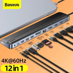 Baseus 12-in-1 USB-C s&otilde;lmpunkt MacBook Pro Air-12 jaoks &uuml;hes USB C-jaoturis