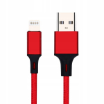 Tugevdatud iPhone USB-Lightning Nylonkaabel 2,4A