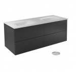 Vannitoakapp koos kraanikausiga Besco Akya Classic, must/hall